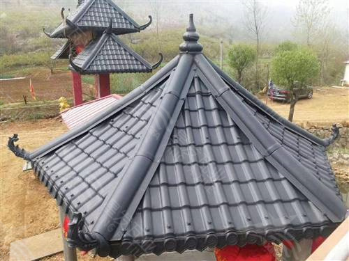 彩色仿古一體瓦墻頭瓦 古建圍墻瓦中式門頭琉璃瓦 常州asa合成樹脂瓦廠家生產(chǎn)銷售